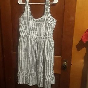 Blue and white stripped summer dress